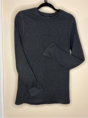 Akademiks Men's Long-Sleeve Thermal Crew - Dark Charcoal #1083